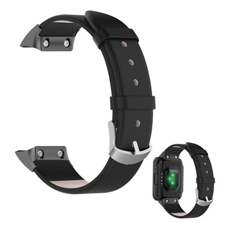 Enkel urrem i læder til Garmin Watch - Sort