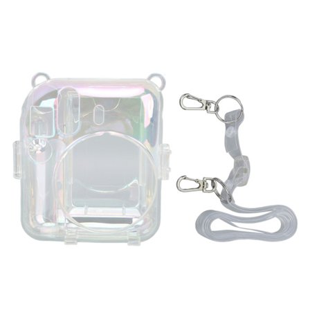 Genomskinligt fodral för Fujifilm Instax Mini 12 PC Transparent färgglad direktbildskamera skyddande bärväska med justerbar axelrem för utomhusbruk