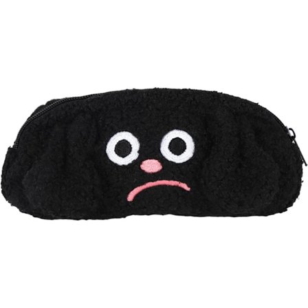 Sød hund plys penalhus med lynlås, stor kapacitet, opbevaringstaske til brevpapir til drenge og piger, egnet til skolekontoret