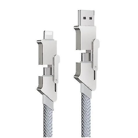 4-in-1 USB-C-latauskaapeli, 60 W:n pikalataus, punottu anti-tangle-datakaapeli Apple-kannettavalle pikalatauskaapelille - Snngv (150 cm)