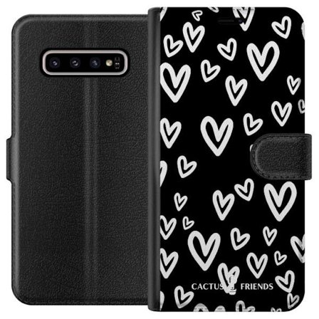 Yhteensopiva Lompakkokotelo Samsung Samsung Galaxy S10+ Cactus and Friends - Handdrawn Love Chaos