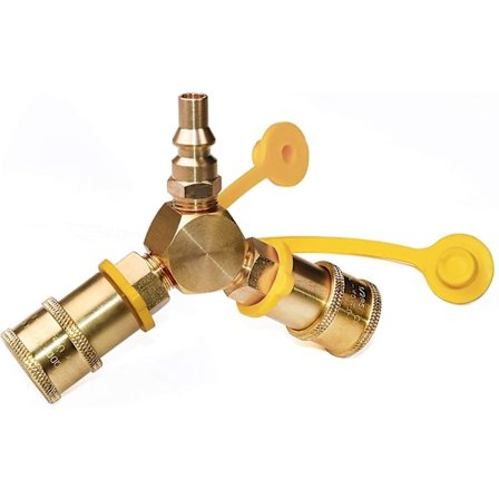1/4'' Rv Propan Hurtigkobling Y Splitter Adapter 2 Vejs Lp Gas Adapter