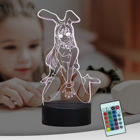 Bunny Girl Senpai Mai Sakurajima Kawaii Nattlampa 3D LED 1
