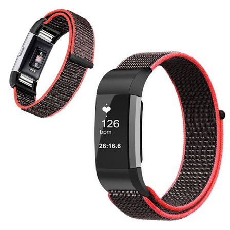 Fitbit Charge 2 nylon watch band - Black / Red