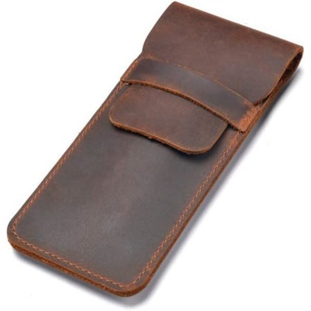 RU-Pencil Case, Handmade Multi Pen Holder Sleeve, Apple Pencil Case, Ballpoint Pen, Stylus Pen, Brown