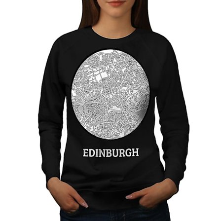 Edinburgh Karta Old Fashion Women Blacksweatshirt | Wellcoda