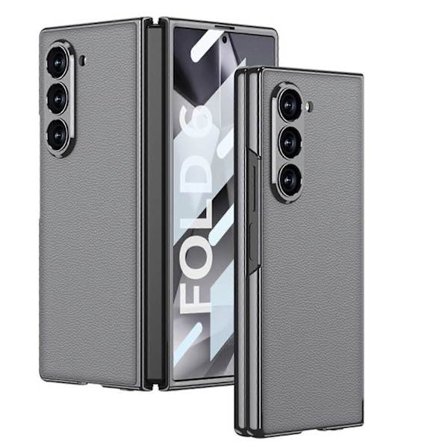 PU-fodral för Z Fold 6, Z Fold 6-fodral Ultratunt härdat glas telefonfodral, skyddande skal för Samsung Galaxy Z Fold 6 5G