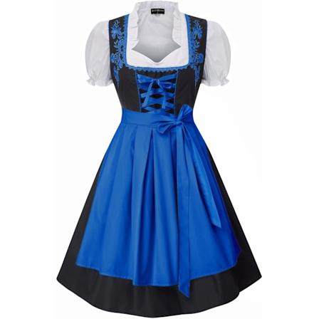 rlet Darkness Naisten Vaatteet Saksalaisen Oktoberfest-Pukujen 3 Osainen Baijerilainen Dirndl-Mekko Kuninkaallinen Sininen XX-Suuri