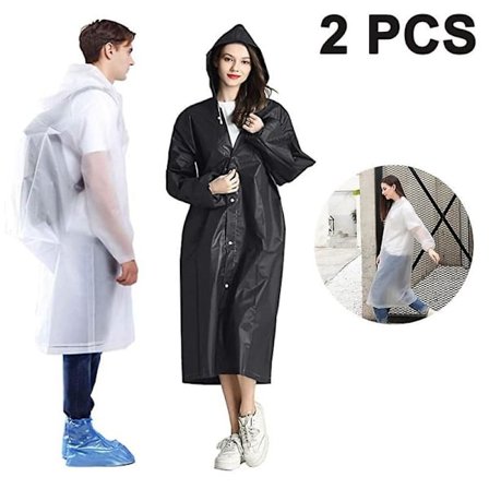 Adult Raincoats, Reusable EVA Rain Ponchos Odorless Porta