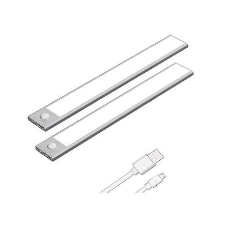 LED-bevegelsessensor skaplys, underbenk skapbelysning, trådløs USB-oppladbar kjøkkenlys