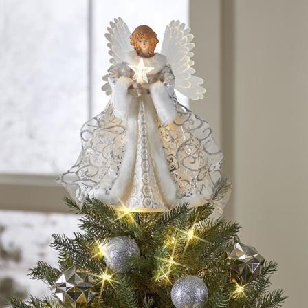 ny stil Angel juletre topper star juleengel juletrepynt
