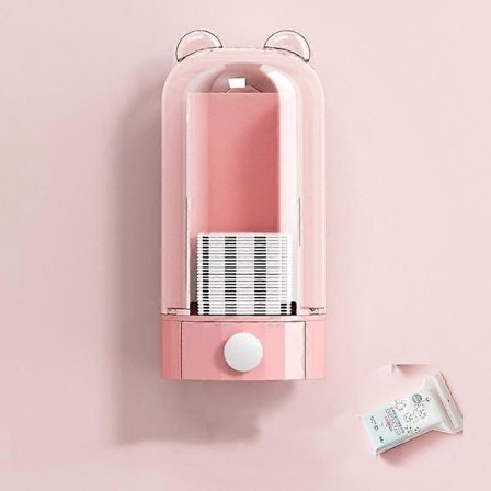 Automatisk Tryck Transparent Kosmetisk Bomullsförvaringslåda Med 50 Bomullsrondeller