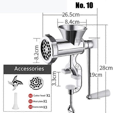 Manuell Köttkvarn Multifunktionell Aluminiumlegering Kvarn Avtagbar Handvev Verktyg för Hemkök Ny