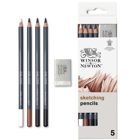 Winsor & Newton Studio Collection Crayons fusains Lot de 4 + Gomme