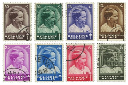 Belgien 1936 - OBP 438-45 - Stemplet