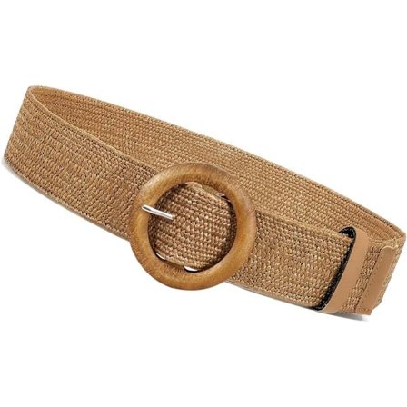 Flettet bælte til kvinder Halm Elastisk stretch taljebælte Boho bælter Dame sommer strandkjolebælter