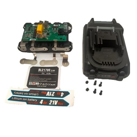 Batterihållare med enkel installation för 18V BL1830 BL1890 5S2P 5x21700 litiumbatterier, ventilerad design