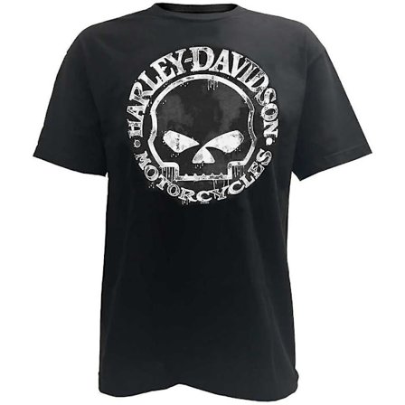 Harley-davidson T-shirt herr, handgjord Willie G Skull Distressed 30294030