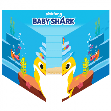 Invitasjonskort Baby Shark 8-pakke