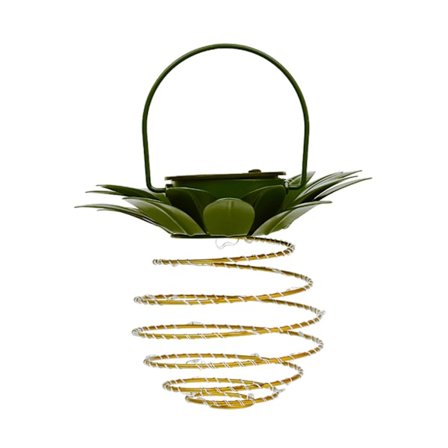 Solar Iron Lantern LED Kobbertråd Lys Udendørs Vandtæt Have Hængende Lys