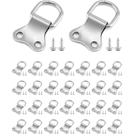 30 stk D-ring Henger, D-ring Bildehenger med Skruer, for Foto Ramme Henger Vegg DIY Brakett