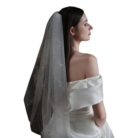 Brudeslør, 75 cm, guld, 1 stk.