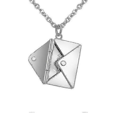 Halskjede med konvolutt og brev for kvinner og jenter (sølv)