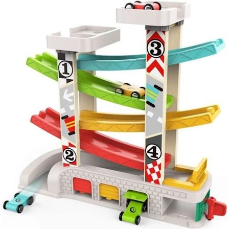 Lekegarage i tre - Racing Ramp - Pedagogisk - 2 år - Blandet