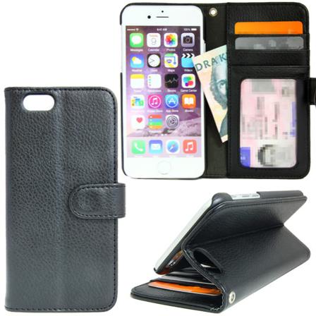 TOPPEN Venstrehendt lommebok -deksel til iPhone 6/6S, svart Black