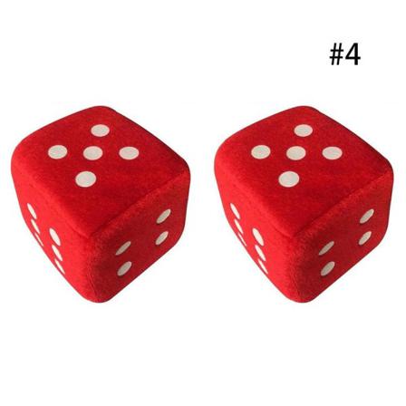 Dmmmm 2 St Fuzzy Dice Dots Backspegelhängare Dekoration C