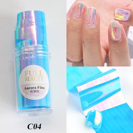 Nageldekorationer för Nail Art Aurora Paper Ins Magic Color Flaska Glaspapper Buttled Aurora paper-C02