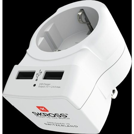 Skross travel adapter Europe to USA with 2x USB-A ports