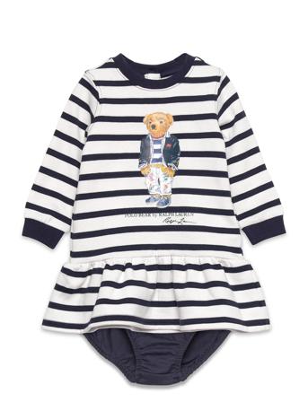 Polo Bear Cotton Fleece Dress & Bloomer Patterned Ralph Lauren Baby