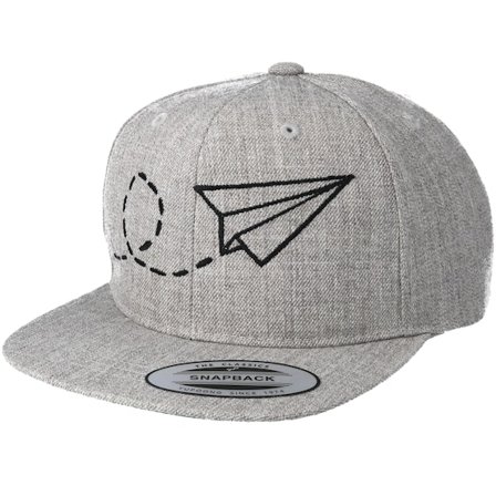 Kiddo Cap - Grey snapback Czapka Z Daszkiem - Kids Plane Grey Kids Snapback @ Hatstore