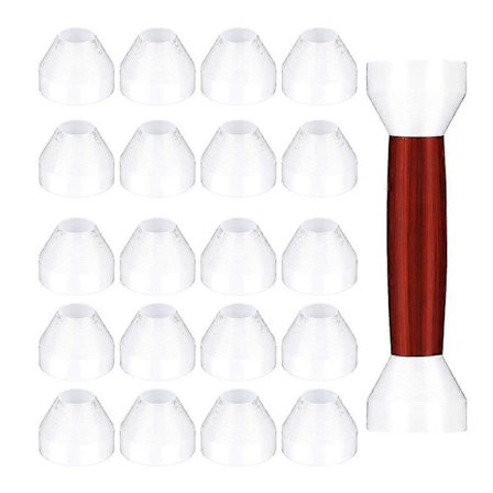 20 kpl kynän holkkeja, valkoinen tarttumaton kynän holkki CA-viimeistelyyn kynän sorvaukseen (0,43 tuumaa / 11 mm korkeus, 0