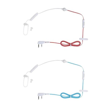 2 stk. 2-vejs Walkie Talkie Headset Mic Akustisk Rør Øretelefon til Baofeng