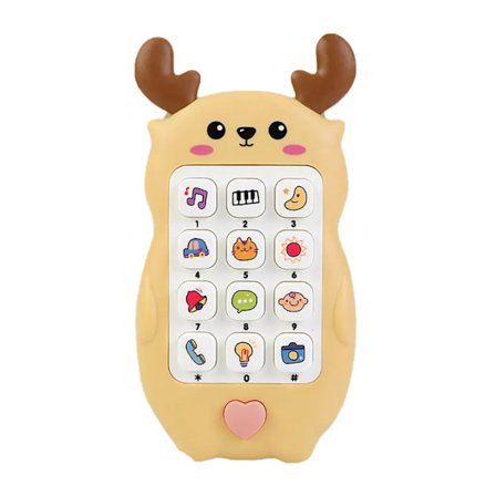 Baby Mobiltelefon Leksak 6 till 12 Månader Låtsas Telefoner Leksaker Musikleksak att Ge Som Present, Gul