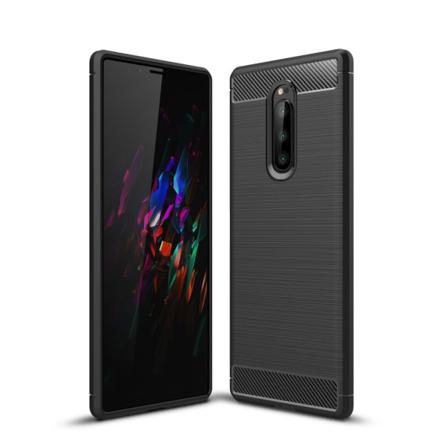 Sony Xperia 1 Karbon Fiber Texture Skal - Svart Svart