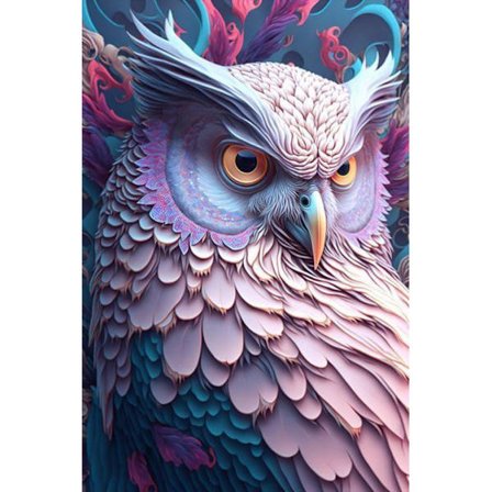 30x40cm 5D DIY Diamantmaleri Fuld, Serie Ugle#L, DIY Diamant Rh