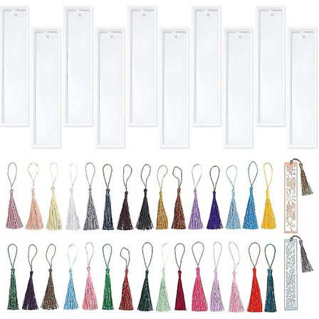 40 stk Resin Bokmerke Mold Kit, 10 stk Bokmerke Silikon Mold Og 30 stk Flere