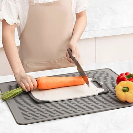 (harmaa)Silikoninen Alusta, Kuumakattila-alusta, Monitoiminen Kennomainen Silikoninen Kuumalauta, Liukumaton Silikoninen Eristysalusta, 15,7 tuumaa X 