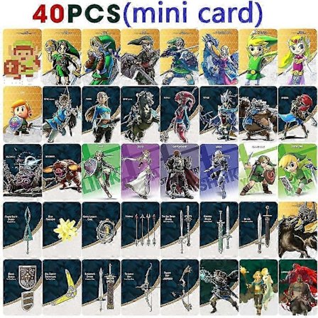 Treingi 2024 UUDET 40 Zelda Amiibo-korttia Käytetään The Legend of Zelda: Tears of the Kingdom ja The Legend of Zelda Mini Card -peleihin