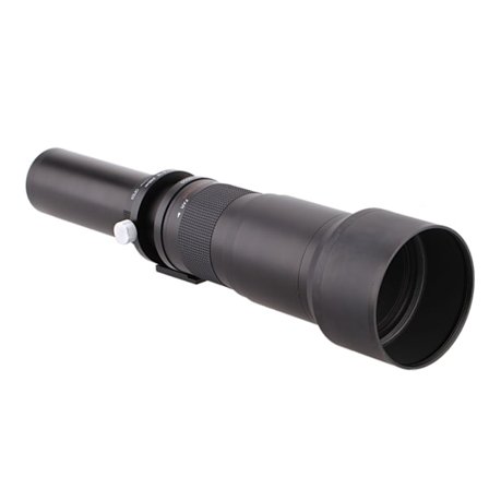 Stor bländare 650-1300 mm F8.0-F16 teleobjektiv med T2-fästeadapter Ring- och linsförvaringsficka för DSLR-kameror