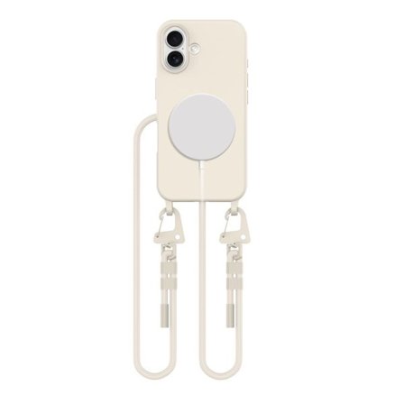 Tech-Protect MagNecklace MagSafe-etui med snor til iPhone 16 - Beige