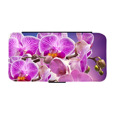 Lila Orkideer Blommor Samsung Galaxy A55 5G Flip Mobilfodral