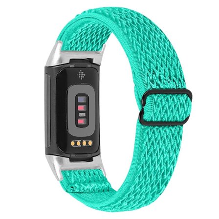 Fitbit Charge 5 klockarmband i elastisk nylon - Mintgrön