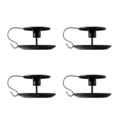 Lysestager Retro Jern Bagemaling Håndholdt Lysestander Søjle til Spisebord Dekoration Sort 4stk