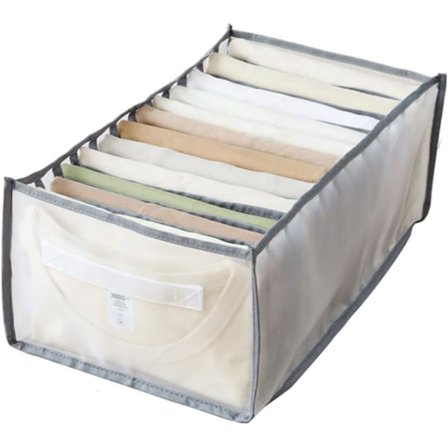 Vaatekaapin laatikoiden säilytyslaatikko, rintaliivien säilytyslaatikko, laatikon jakajan säilytyslaatikko (12 lokeroa L, T-paidoille/1 kpl)