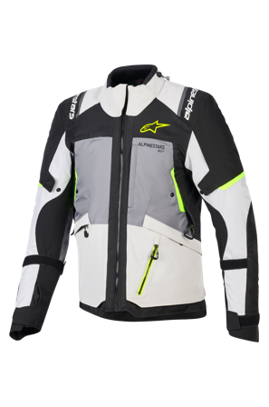Giacca Moto Alpinestars Andes V4 Drystar Grigio scuro/Grigio ghiaccio/Nero/Giallo fluo 6XL