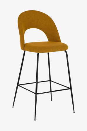 Kave Home - Barstol Mahalia, sittehøyde 63 cm, 4-pk - Gul - Barstoler & -krakker - Fra Homeroom